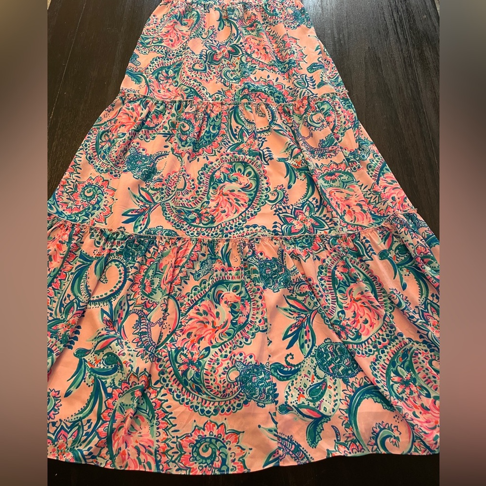 Lilly Pulitzer Melody Maxi Dress Pink Tropic Tint Tangerine Dream NEW - Picture 3 of 11